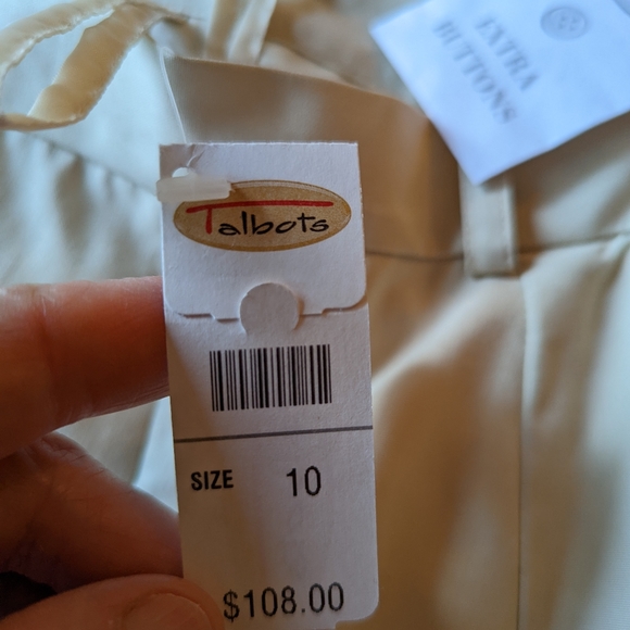 NWT Talbots Woman Pants Pure Silk Beige Dress Pants Fully Lined 10 High Waist - Picture 4 of 6
